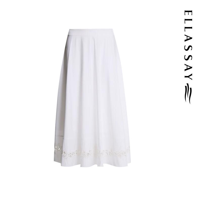 ELLASSAY 2026 Summer Embroidered High-Waist A-Line Skirt