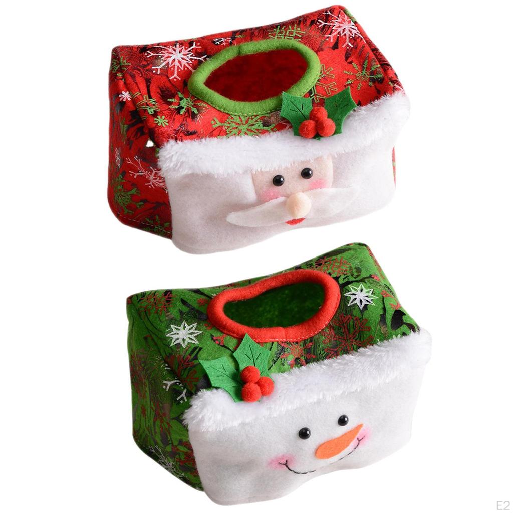 Christmas Tissue Box Cover, Napkin Organizer Decoration, for Vanity Tops Desktop Dressers