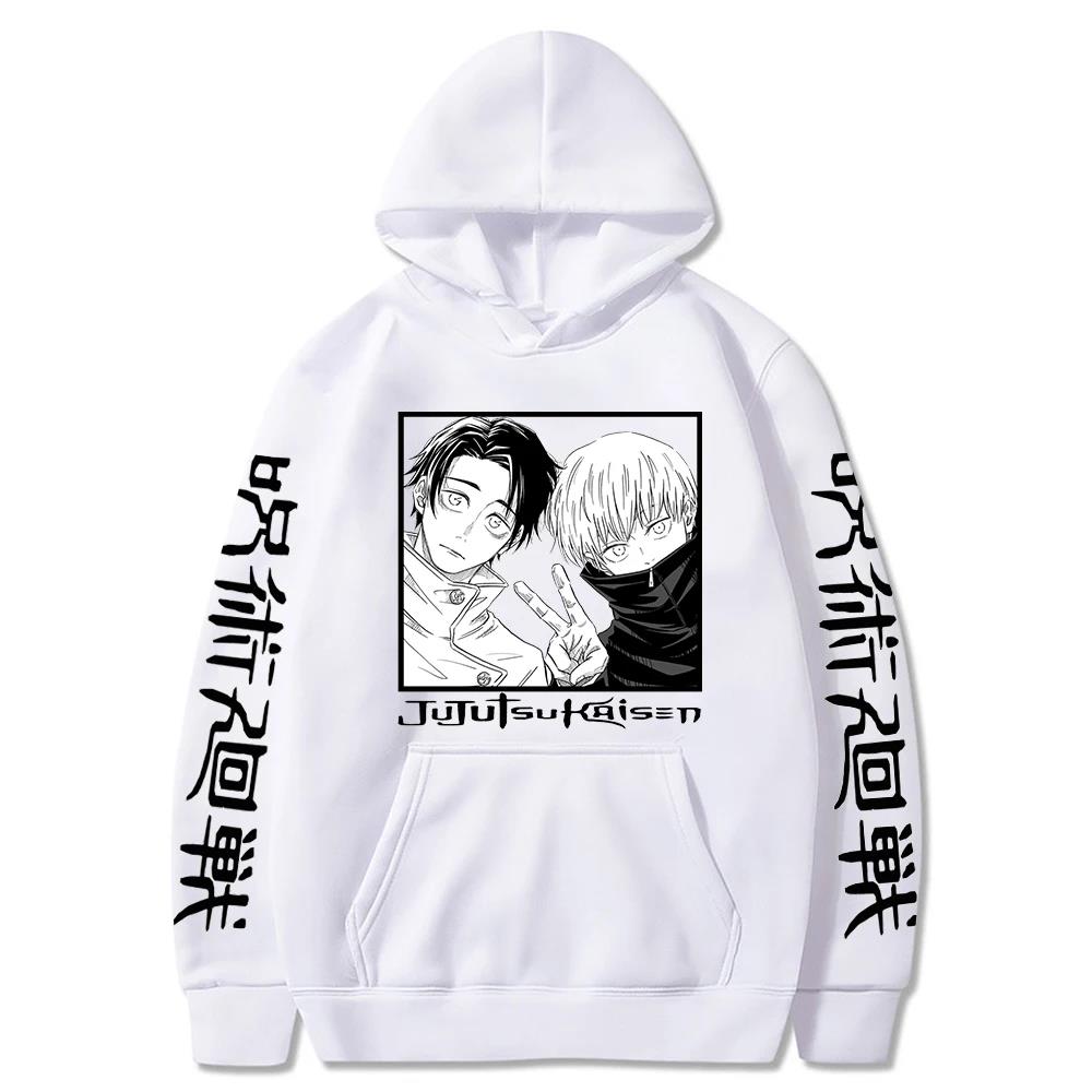 Anime Jujutsu Kaisen Hoodies Gojo Satoru Graphic Vintage Oversized Hooded Hip Hop Long Sleeves Hoodie Men Women Clothes