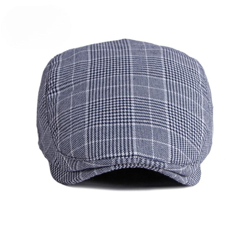 Vintage Glen Plaid Flat Cap for Men Women British Ivy Cabbie Hat Retro Checkered Newsboy Gatsby Cap Casual Peaked Hat