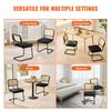 Rattan Chairs, Set of 2, Mid Century Modern Dining Chair, Upholstered Velvet Accent Chair with Rattan Back, Retro Dining Room Kitchen Chair for Living