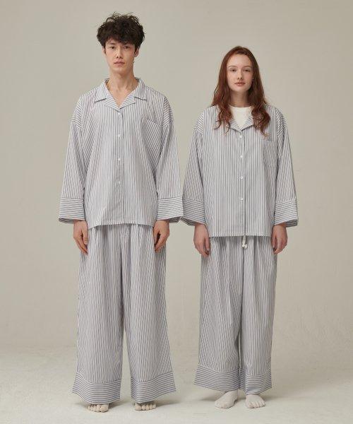 

[OGGITT] Unisex Dormitory Pencil Stripe Pajamas Black [Shipped from Korea] 100% Authentic XL