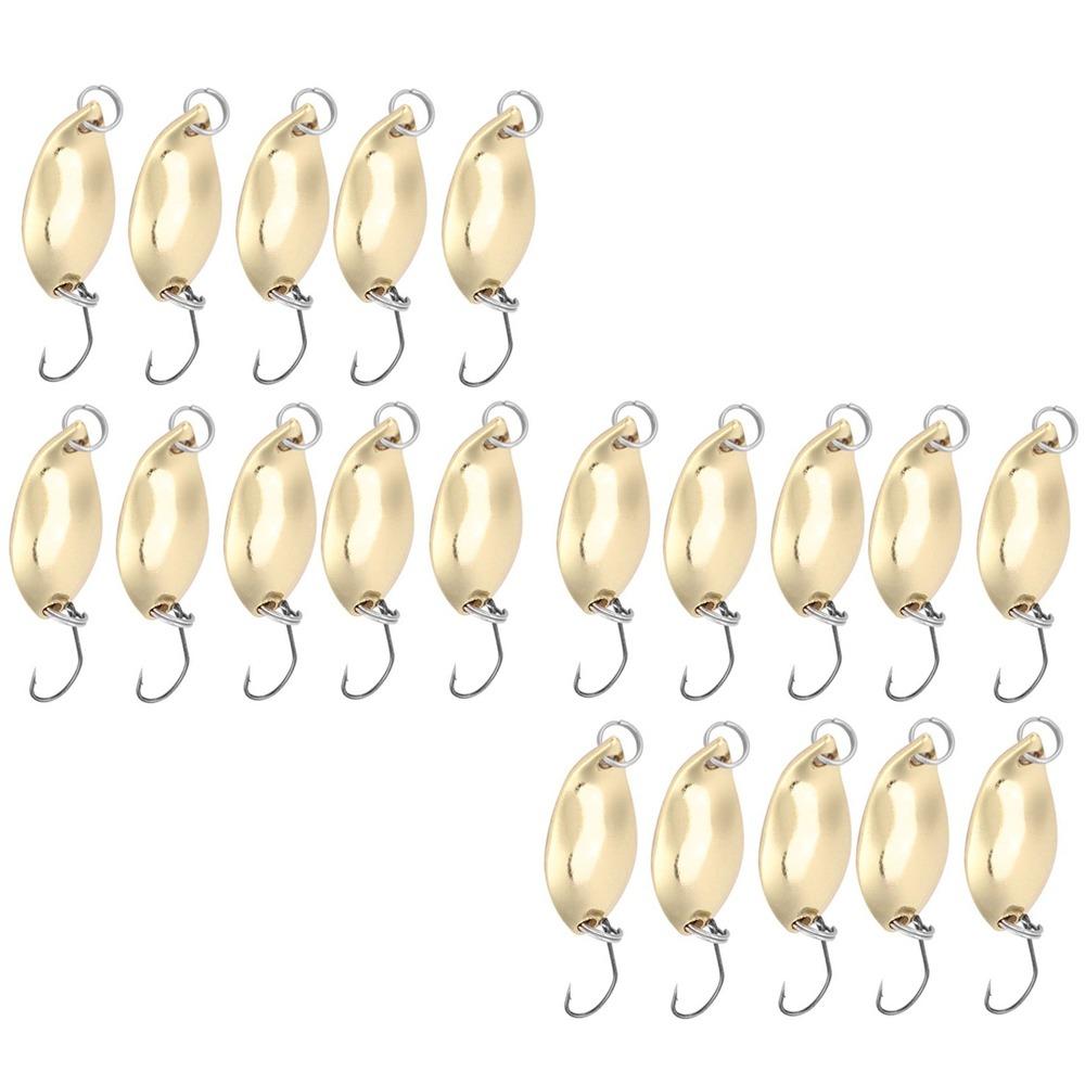 20 PIEZAS Cucharas de Pesca Metálicas Duraderas Anzuelo Simple 2.5g 5g Señuelos Wobbler Oro Plata Señuelos de Pesca Pesca de Trucha