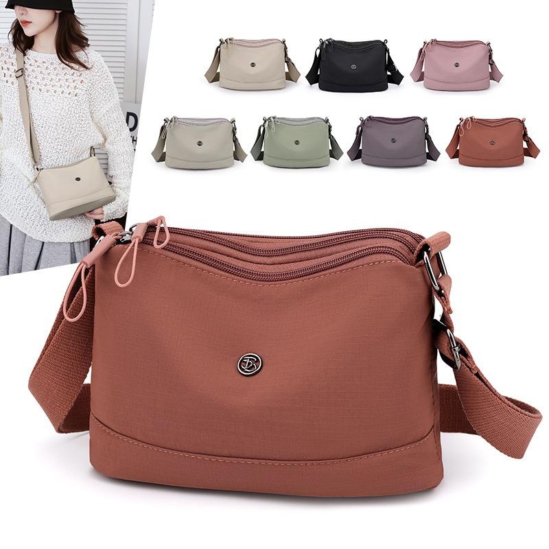 Autumn New Casual Simple Large-capacity Shoulder Bag Women's Lightweight Canvas Bag Textured Messenger Women's Bag