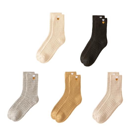 Fleece-Lined Winter Socks Women Warm Thickened Boot Socks Ribbed Casual Thermal Crew Socks for Daily Wear Christmas Gifts