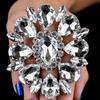 Geometric Water Drop Ring With Rhinestones For Women Spring 2024 Trendy Adjustable Jewelry