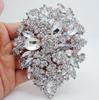 Luxury Full Crystal Exaggerated Broocch Badges For Women Men Elegant Rhinestone Waterdrop Pin  Lady Clothing Coat Corsages