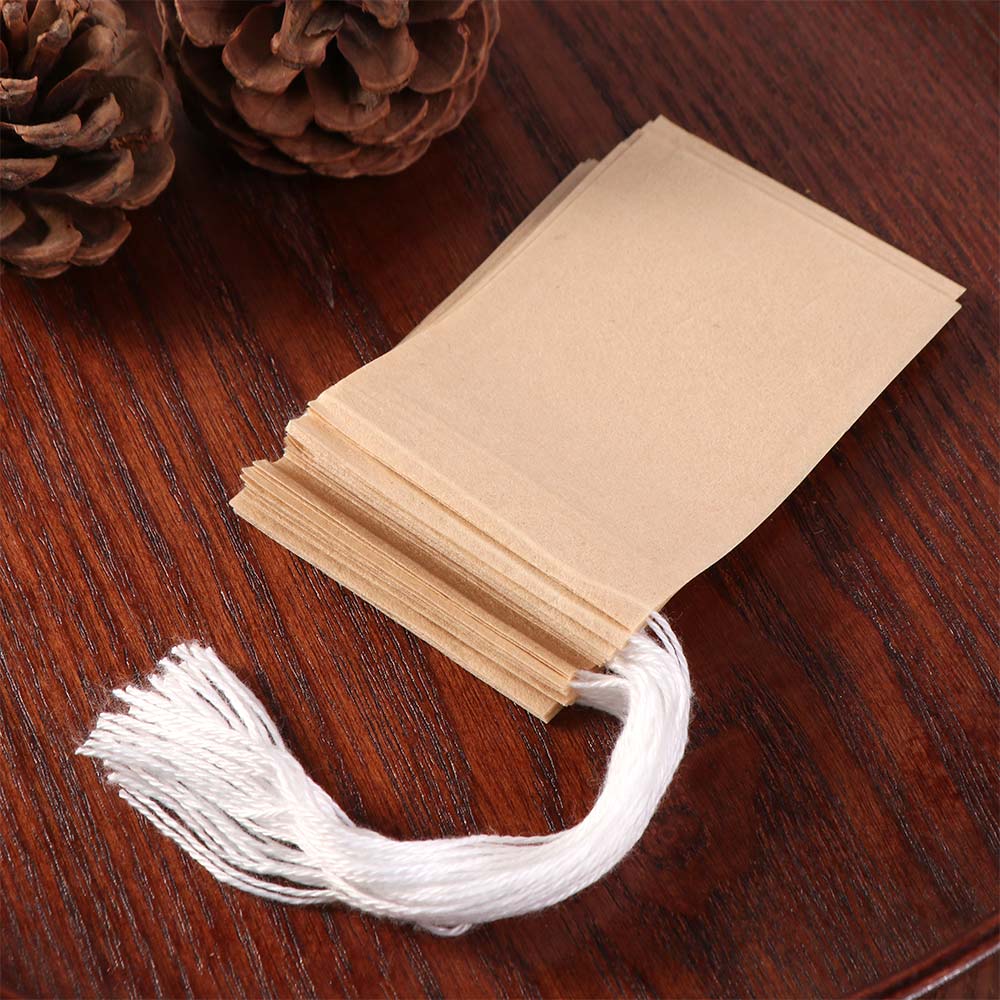 100 Pieces/set Natural Drawstring Teabags Multi Functional Disposable Tea Bags Coffee Foot Bath