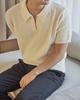 DEVERRMAN Open Collar Signature Half Knit (Ivory)