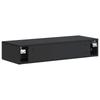 Wall Mounted Side Table Black 87.5 X 34.5 X 17 Cm