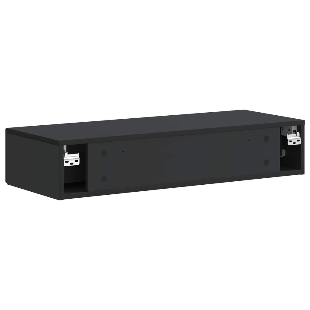 Wall Mounted Side Table Black 87.5 X 34.5 X 17 Cm