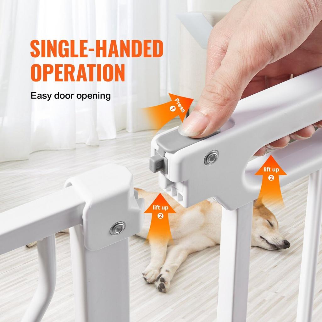 Baby Gate, 29.5"-53" Extra Wide, 30" High, Dog Gate for Stairs Doorways and House, Easy Step Walk Thru Auto Close Child Gate Pet Security Gate with