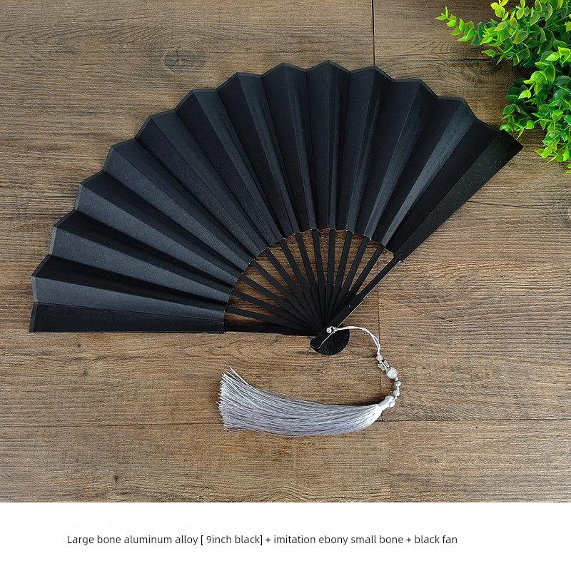 Legierter Faltfächer, Handwerksfächer, Hochwertiger Fächer im chinesischen Stil, Reiner Metallfächer, Geschenk für Freund, Version mit Geschenkbox
