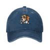Personalized Cotton Peeking Dog Beagle Baseball Cap Outdoor Men Women's Adjustable Pet Animal Dad Hat Summer