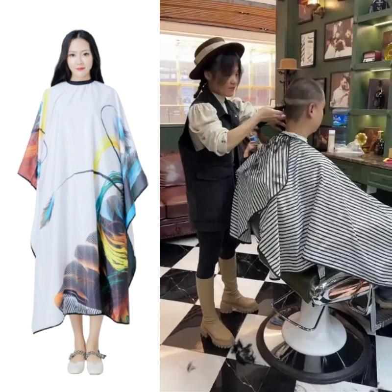 Print Hairdressing Feather Cape For Adult With Antistain Oilresistant Technology