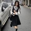 LAVASEON Dress with Mini Elastic and Ruffled Mori Princess Perfect for School School-Style Ribbon, Length, Mass-Produced, Short/Long Sleeves, Waist,