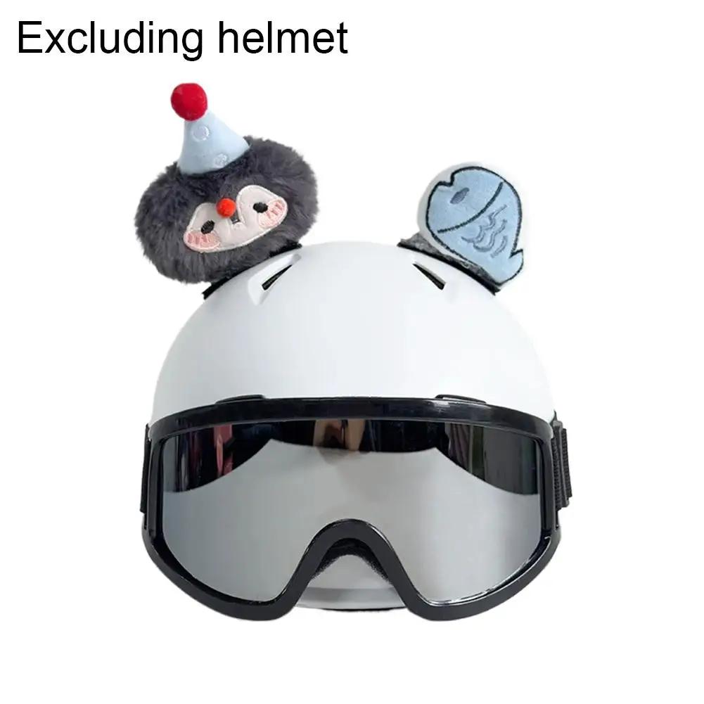 Cute Plush Motorcycle Helmet Decorations Cartoon Fish Ear Shaped Helmet Accessories For Motorcyclists Riders Helmet Ornamen B7D4