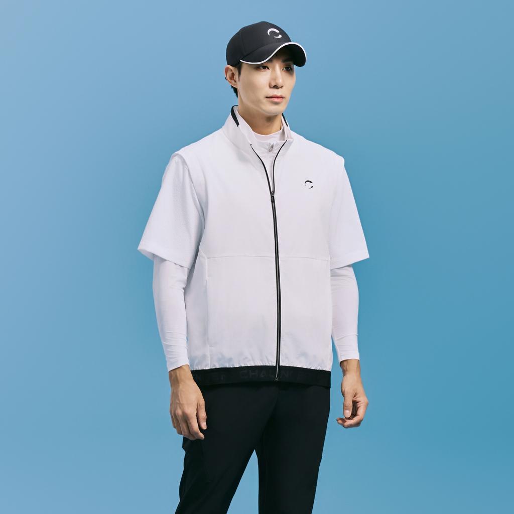 Challenger Men'S Airhole Cooling Full-Open Performance Vest White
