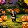 Black And White Skull Decor Dark Style Halloween Ornament, Mini 3D Printed Hooded Spooky Home Accessory Compact Exquisite Details Sculpture, for Desk