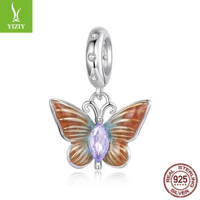 Mori Small Fresh S925 Sterling Silver Butterfly Pendant Charm Smart Insect Diy Beaded Accessories