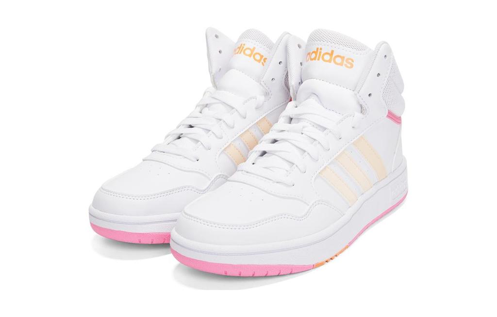 Adidas Neo Hoops Mid 3.0 K Casual Abrasion Resistant Mid top Kids' Skateboarding Shoes Cloud White Kids' HP6158