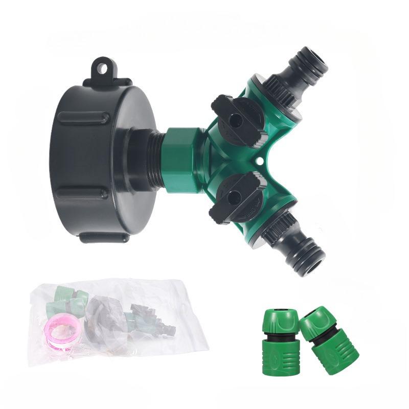 

1 шт. Пластиковый соединитель для шланга бочки-тонны, Аксессуары для бочки-тонны, Садовый быстросъемный соединитель с двумя головками, Пустышка с двумя головками