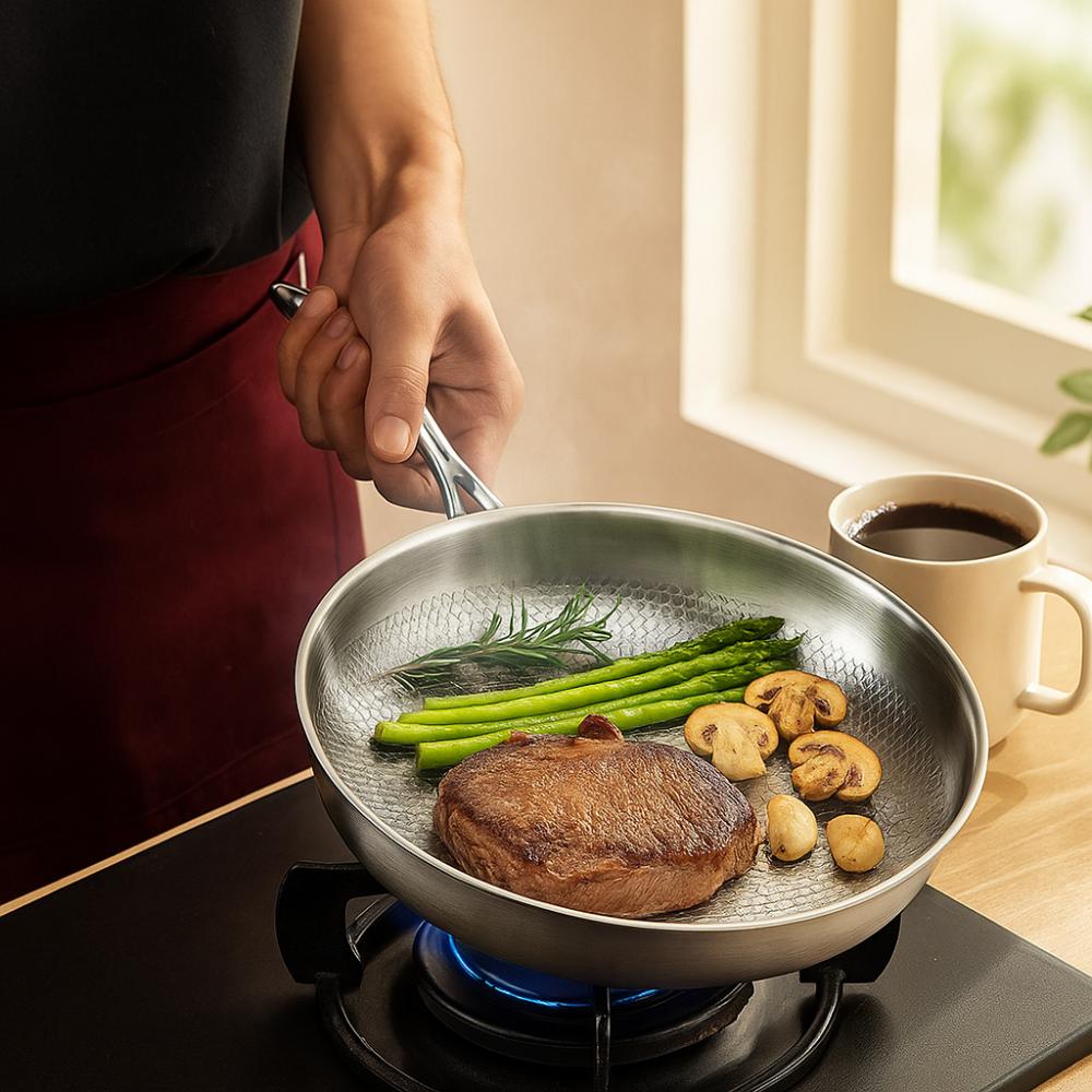 Antihaft-Steakpfanne 26/28/30/32cm Küchengeschirr Titan-Pfanne Gas-Induktionsherd