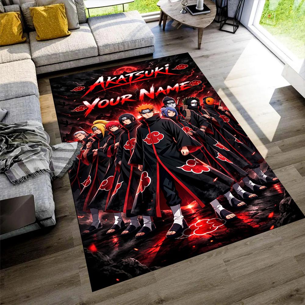 Naruto Character Personalized Name Floor Mat Design for Living Rooms Entryway Playrooms Dormitory Anti-slip Rug Office Home Decor Best for Christmas