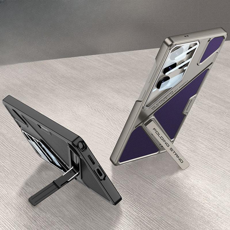 New Model Is Suitable for Samsung S25ultra Vision Mobile Phone Leather Magnetic Bracket Lens Protection Case Business