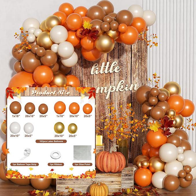 Thanksgiving Retro Orange Balloon Arch Kit - Autumn Party, Birthday, Wedding Decoration