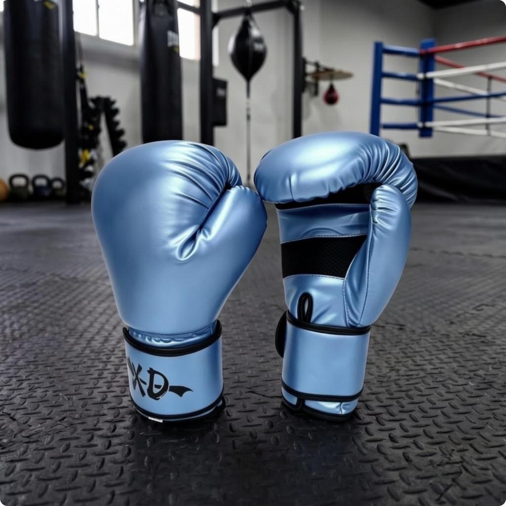 Secure Boxing Gloves with Mesh | Glossy Synthetic Exterior, Padded Punching Surface,