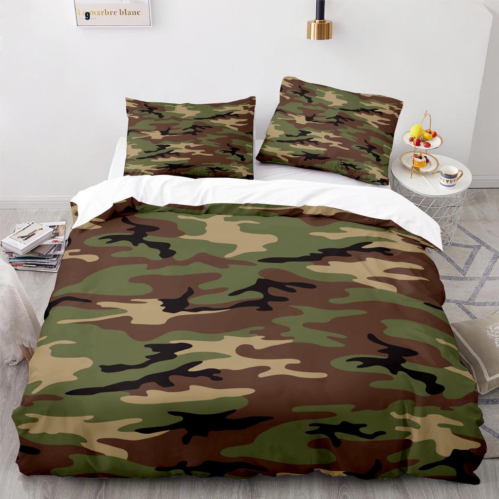 Home Textile Camouflage Quilt Cover Digital Printing Three-Piece Set 3D