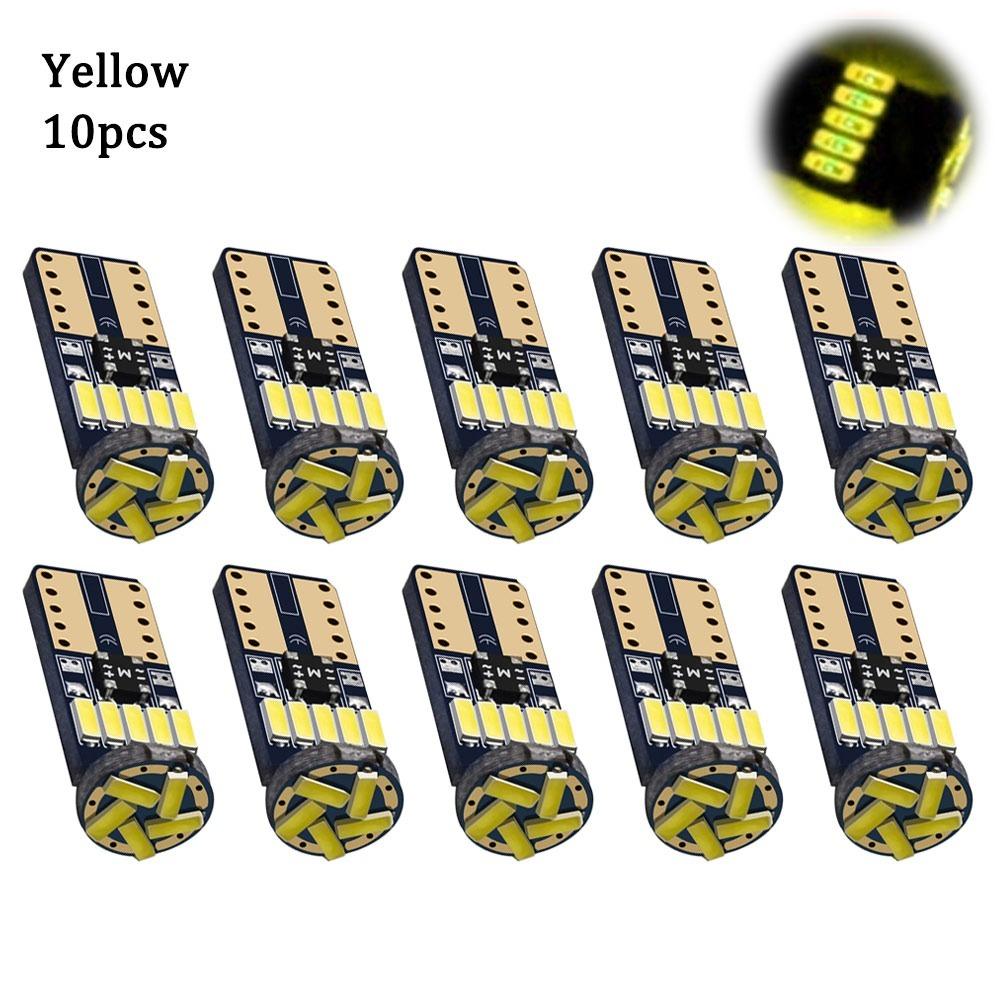 10pcs Super Bright T10 License Plate Light 168 12V Car LED Reading Bulbs 194 W5W Interior lamps
