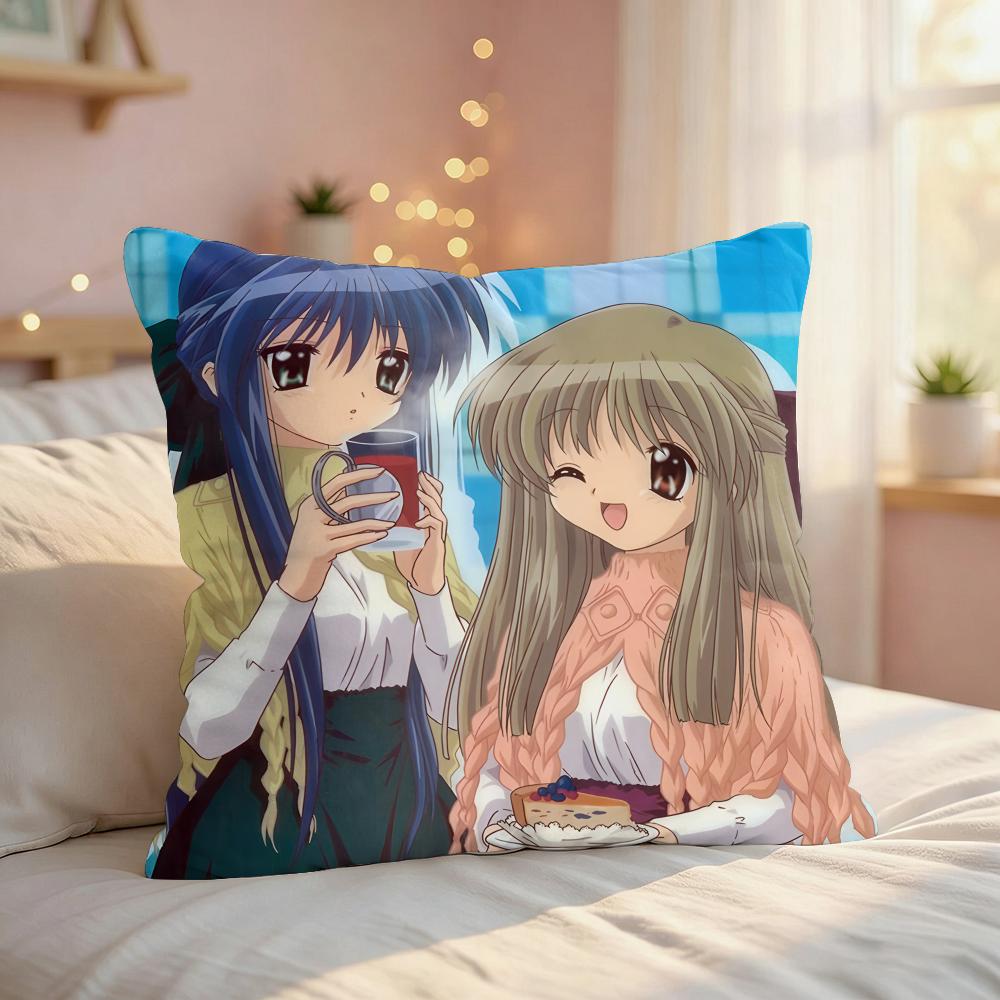 Kkanons Anime Cute Cushion Cover Silky Short Plush Invisible Zipper Dustproof Sofa Pillow Case For Home Decor