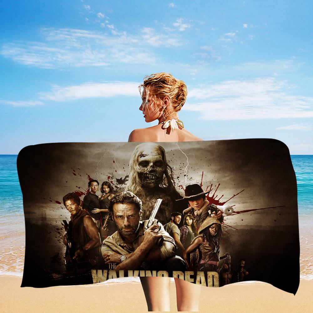 Thrilling Movie The W-Walking D-Dead Microfiber Blanket Quick Drying Towels Oversized Printing Super Absorbent Towel Blanket