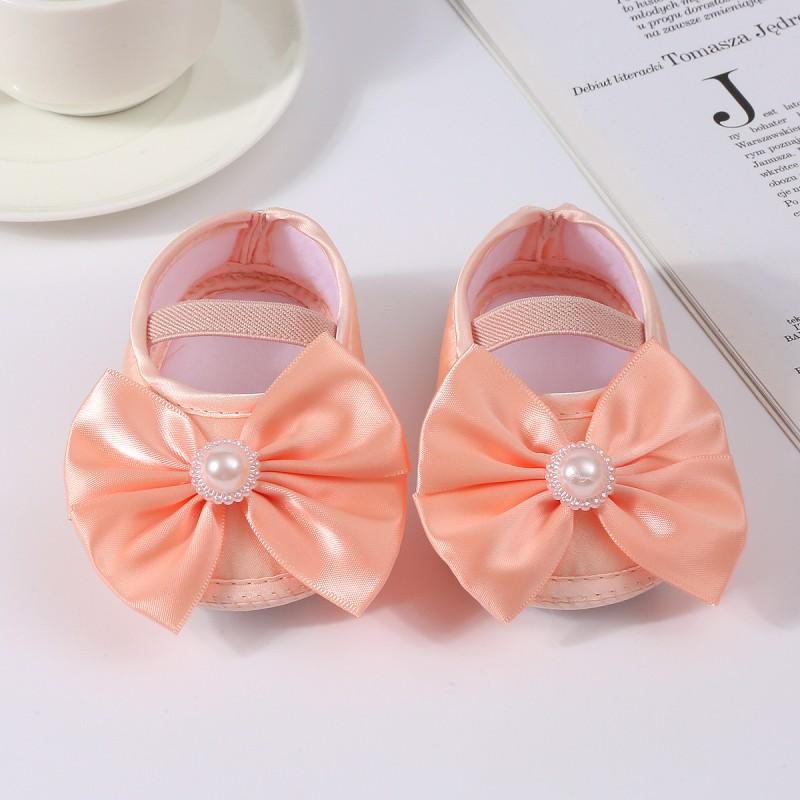 Infant Shoes Bead Bowknot Decoration Baby Princess Shoes For 0-1 Year Old