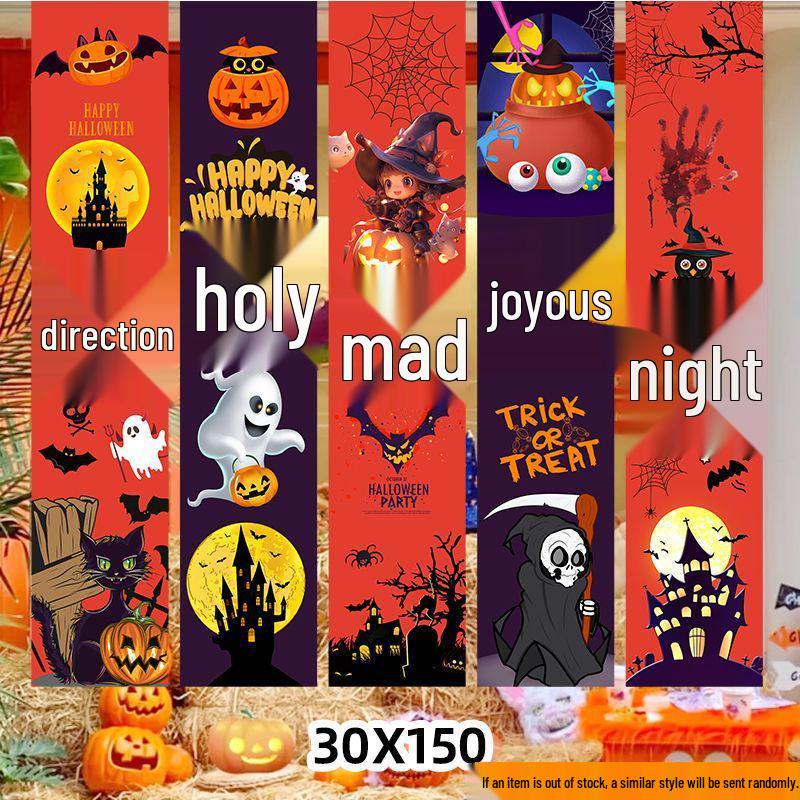 Halloween Förskola Bar Utomhusdekor: Hängande pumlykta & Fotorekvisita-prydnader