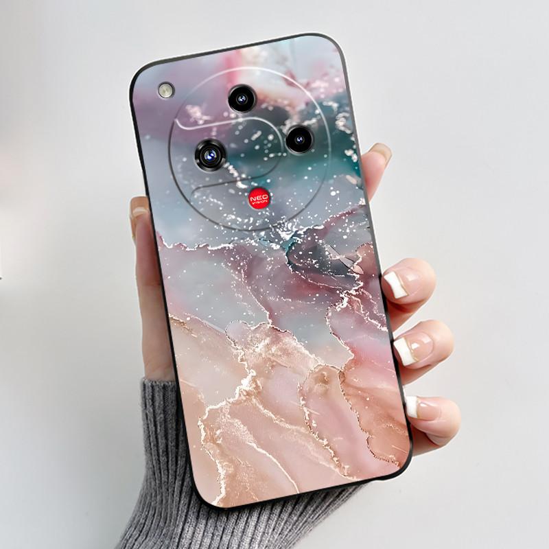 Für ZTE Nubia Focus 2 5G Hülle Z2462N Luxuriös Niedliches Herz Kaninchen Weiches TPU Silikon Matt Schwarz Handyhülle Stoßfeste Rückseite