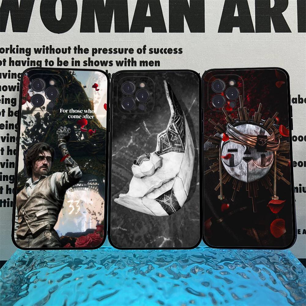 Clair Obscur Expedition 33 Game Phone Case For Iphone 16 15 17 13 14 12 11 Pro Max Plus Black Shell Cover Case