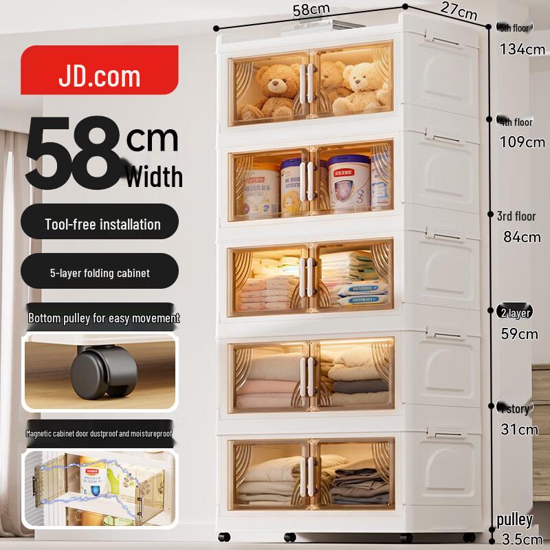 Foldable Rolling Magnetic Storage Cabinet