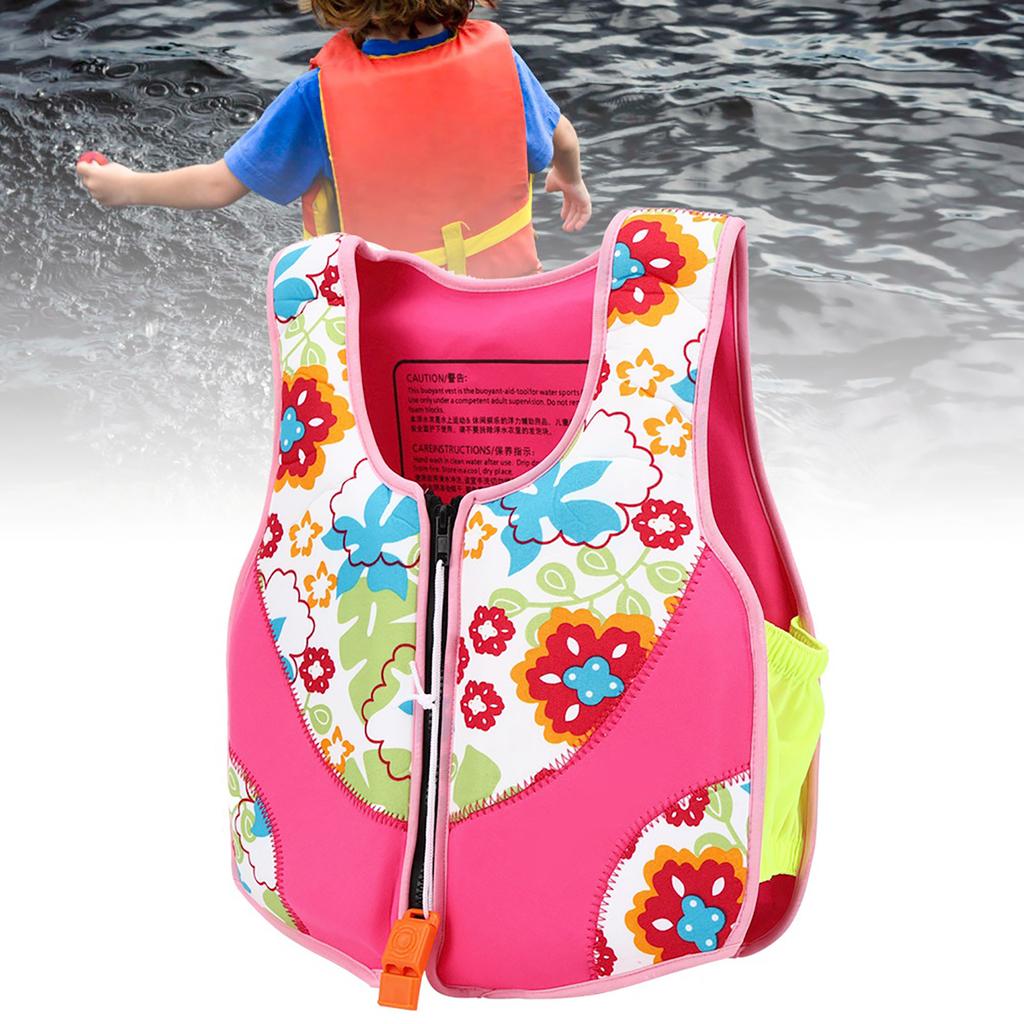 Neoprene Portable Children Safety Life Jacket Vest Floating Accessory for Kid Wearingpink