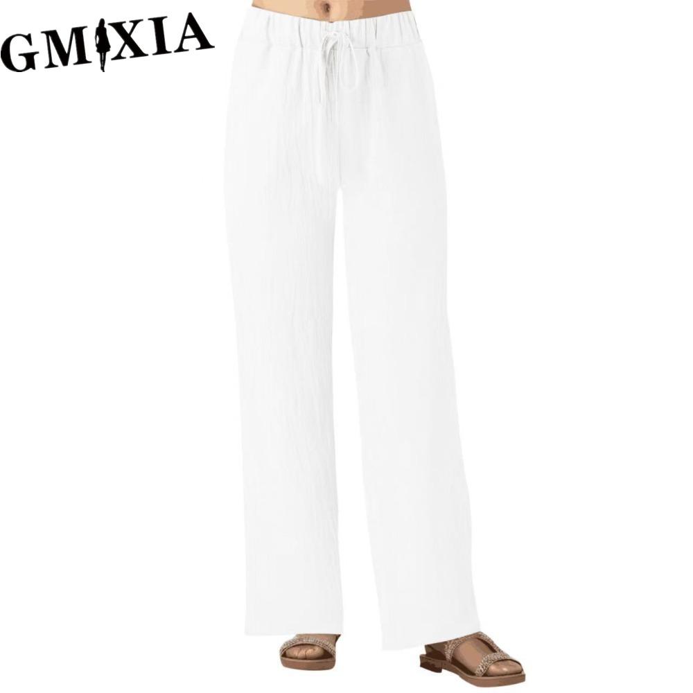 

GMXIA Женские Модные Повседневные Однотонные Брюки и Капри с Принтом S белый