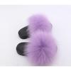 Furry Slippers for Women The Same Style In Summer Real Fox Fur Slippers Plus Size Female Sandals