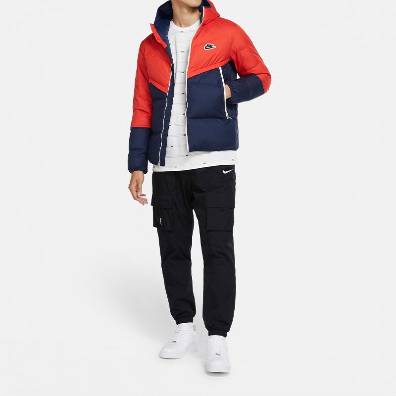 Nike Sportswear Down-Fill Windrunner Hooded Warm Short Down Jacket Men Jackets Red Blue CU4405-673