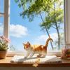 Three-Color Animal Model Plush Cat Toy - British Shorthair, Siamese, Persian, Orange, and Leopard Cat Simulation for Kids.