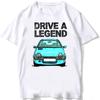 Drive The Legend France TWG 90s EVCar T-Shirt Unisex Summer Men Short Sleeve Harajuku White Hip Hop Casual Boy Tees Fashion Tops