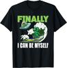 Alien Surfing Finally I Can Be Myself Funny Graphic Tee Casual Cotton TShirt for Men