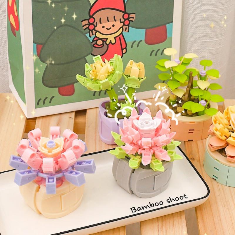 Assembly Plant Succulent Building Blocks Simulation Bouquet Potted Decoration