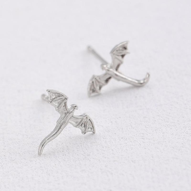 Fashion Small Dragon Studs Earrings Statement Earring Copper Texture Ear Studs Ears Accessory Present for Woman and Girl