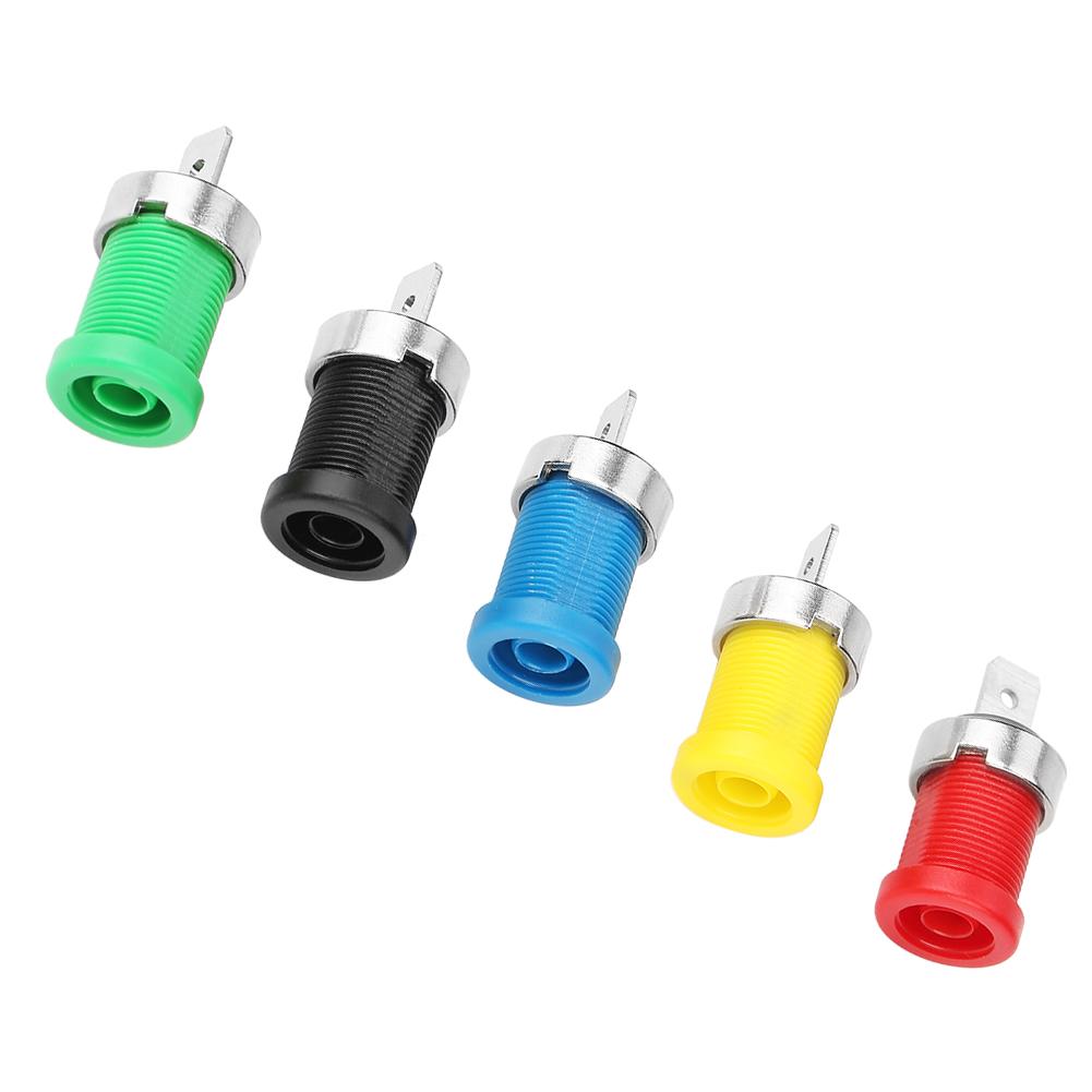 P3007 10pcs Mixed Color Banana Socket 4.0mm Jack for Panel Mounting Test Probes